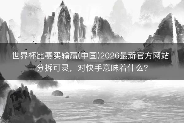 世界杯比赛买输赢(中国)2026最新官方网站 分拆可灵，对快手意味着什么？