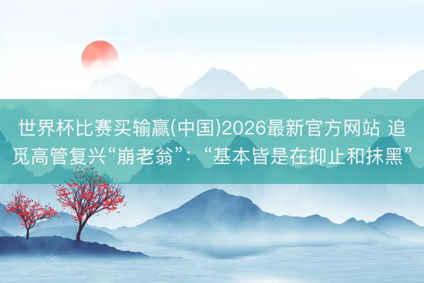 世界杯比赛买输赢(中国)2026最新官方网站 追觅高管复兴“崩老翁”：“基本皆是在抑止和抹黑”