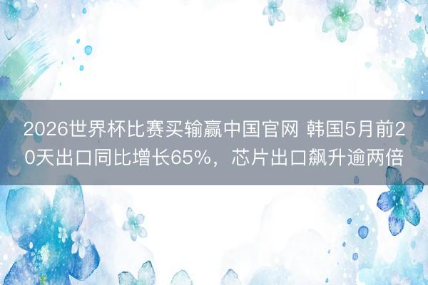 2026世界杯比赛买输赢中国官网 韩国5月前20天出口同比增长65%，芯片出口飙升逾两倍