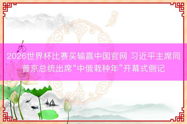 2026世界杯比赛买输赢中国官网 习近平主席同普京总统出席“中俄栽种年”开幕式侧记
