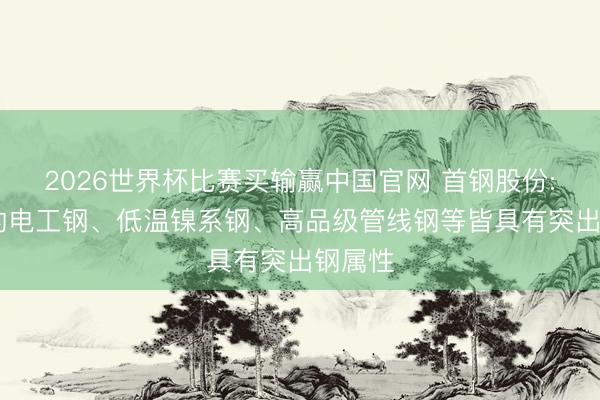 2026世界杯比赛买输赢中国官网 首钢股份: 公司的电工钢、低温镍系钢、高品级管线钢等皆具有突出钢属性