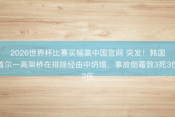 2026世界杯比赛买输赢中国官网 突发！韩国首尔一高架桥在排除经由中坍塌，事故倒霉致3死3伤