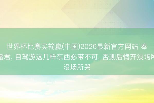 世界杯比赛买输赢(中国)2026最新官方网站 奉劝诸君， 自驾游这几样东西必带不可， 否则后悔齐没场所哭