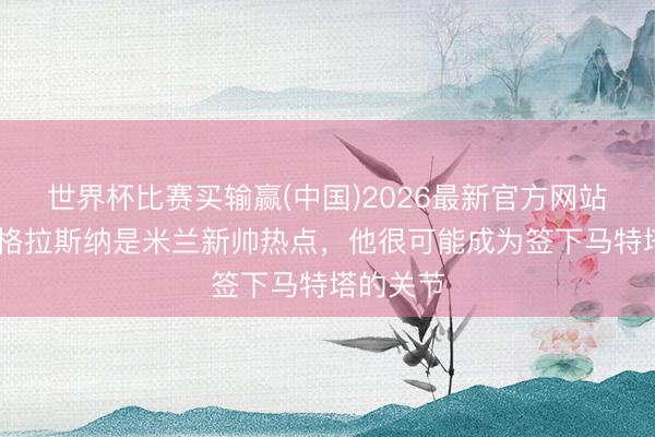 世界杯比赛买输赢(中国)2026最新官方网站 皆体:格拉斯纳是米兰新帅热点,他很可能成为签下马特塔的关节
