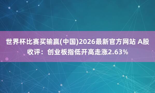 世界杯比赛买输赢(中国)2026最新官方网站 A股收评：创业板指低开高走涨2.63%